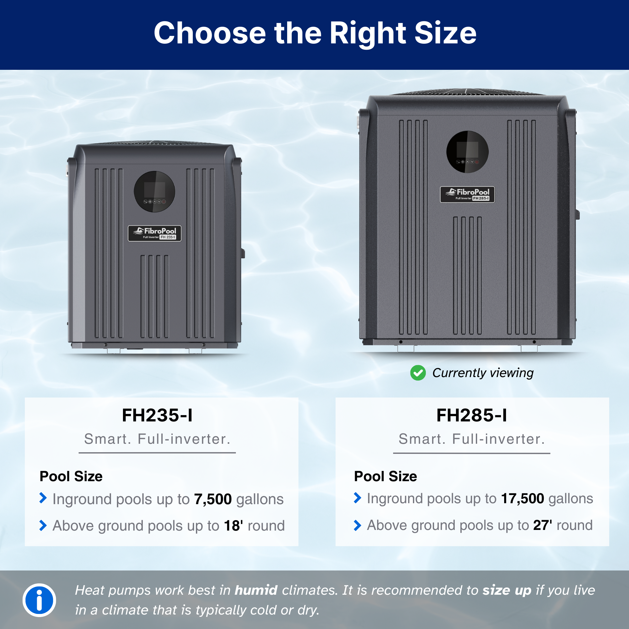 FH285-i Full Inverter Heat Pump 62,000 BTU for Pools up to 17,500 Gallons