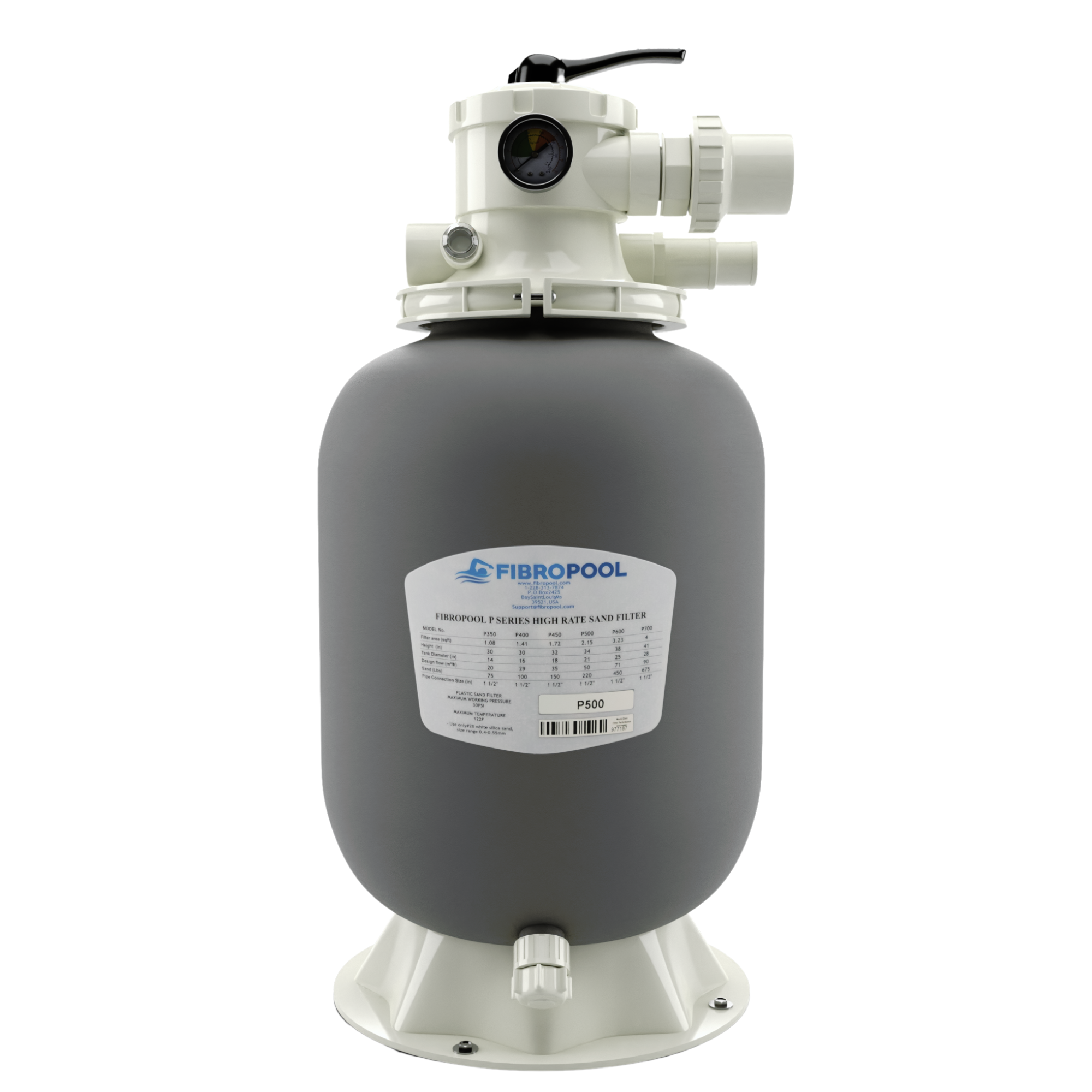 P-Series Sand Filter for In Ground and Above Ground Pools and Spas