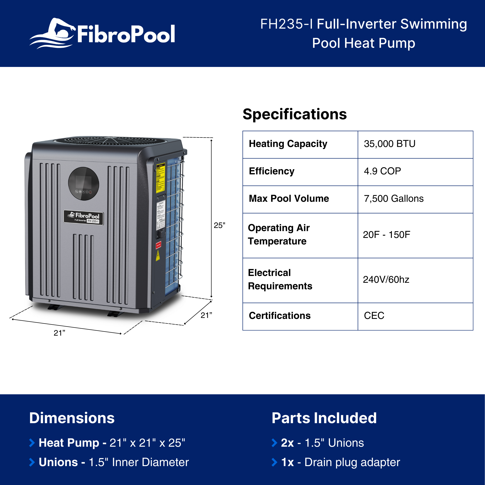 FH235-i 35,000 BTU Full Inverter Heat Pump