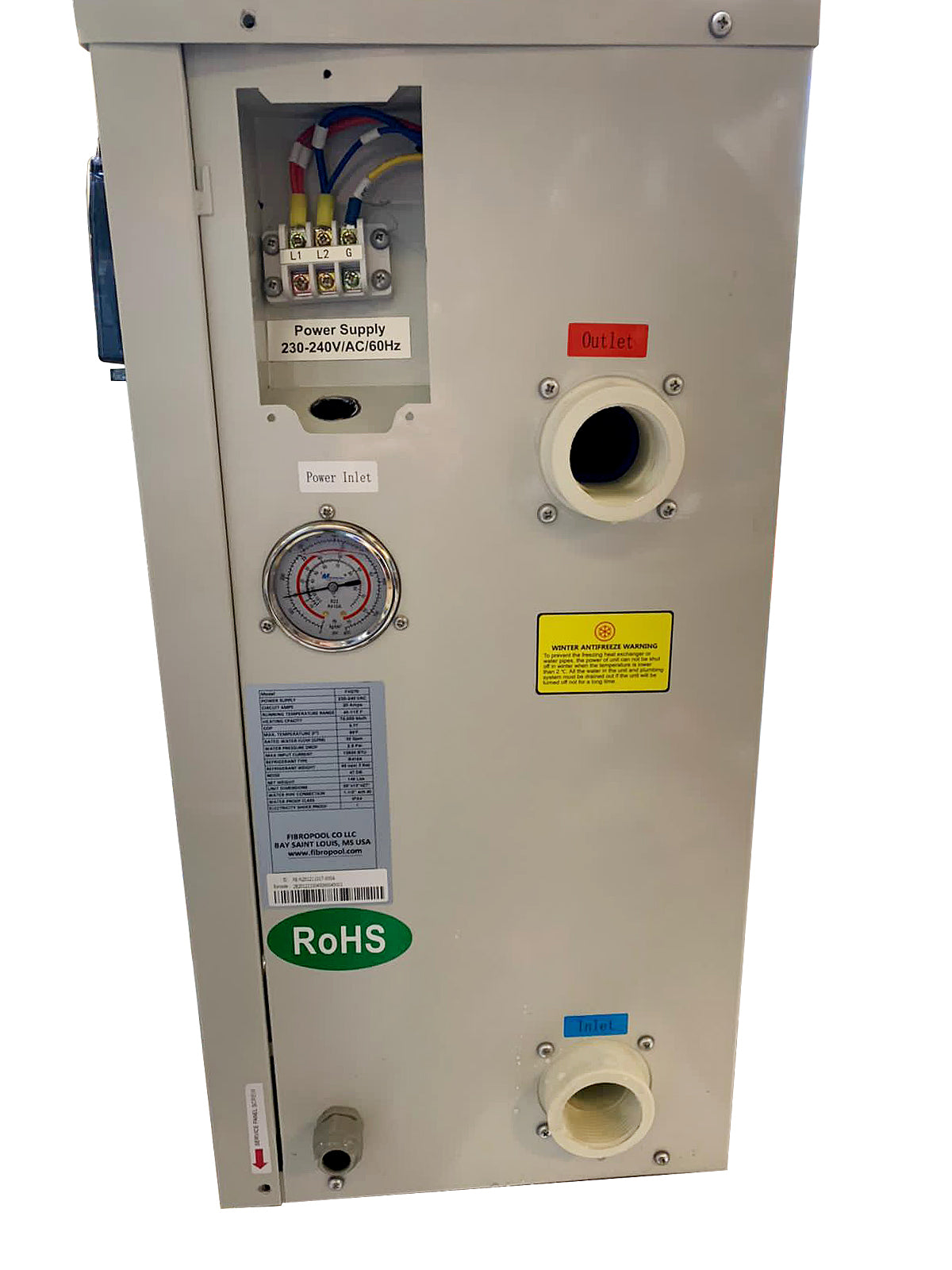 FH270 70,000 BTU 240 Volt Swimming Pool Heat Pump