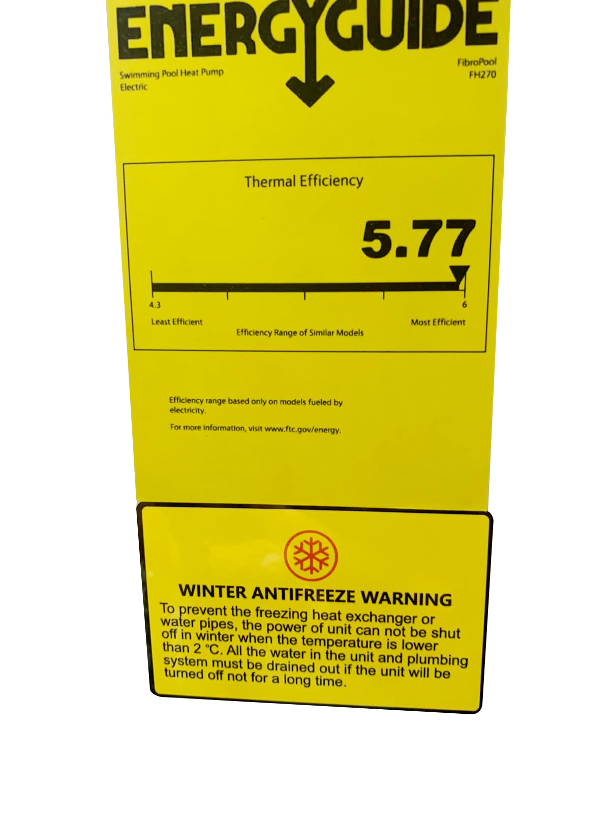 FH270 70,000 BTU 240 Volt Swimming Pool Heat Pump