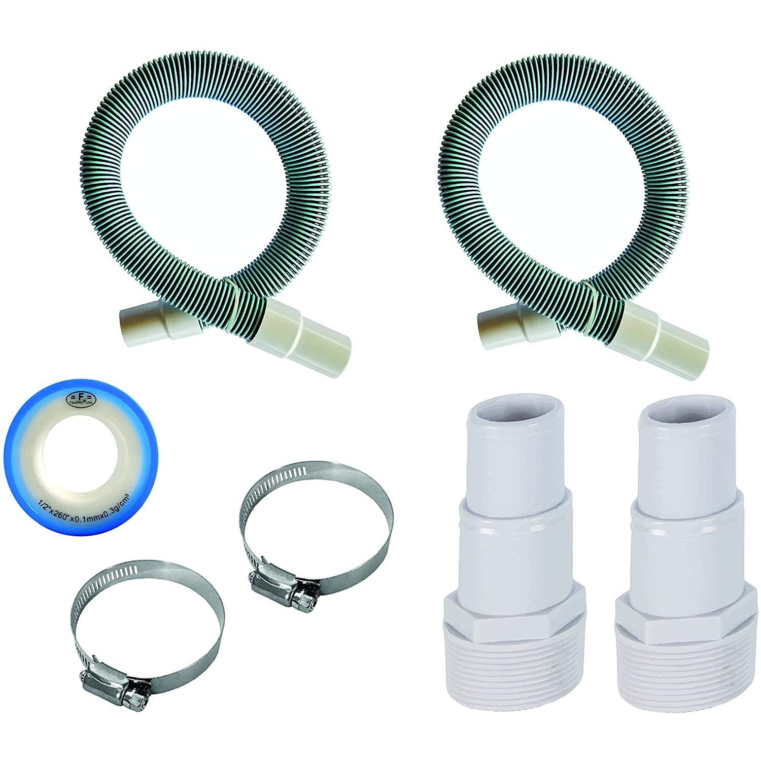 Professional 1 1/2" Swimming Pool Filter Hose Replacement Kit