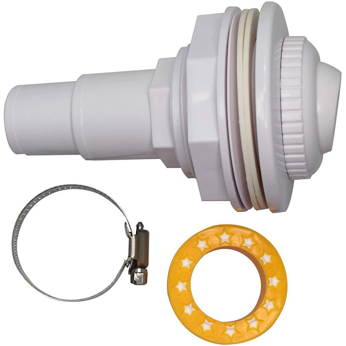 Above Ground Pool Wall Fitting Return Jet Assembly with clamp and Thread Tape
