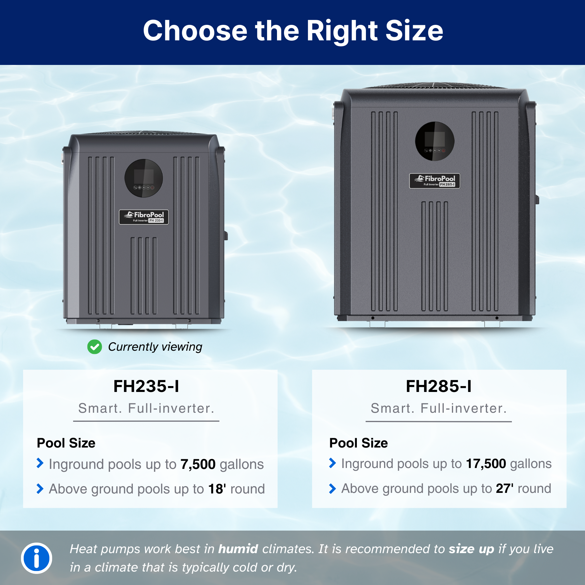FH235-i Full Inverter Heat Pump for Pools up to 7,500 Gallons